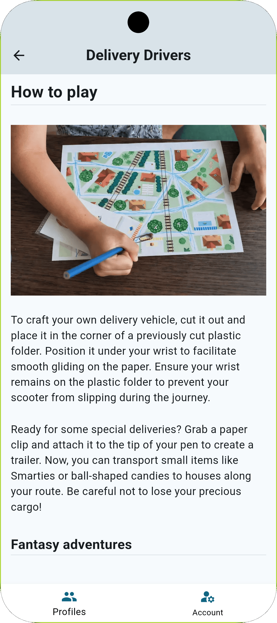 Hands-on activities screenshot