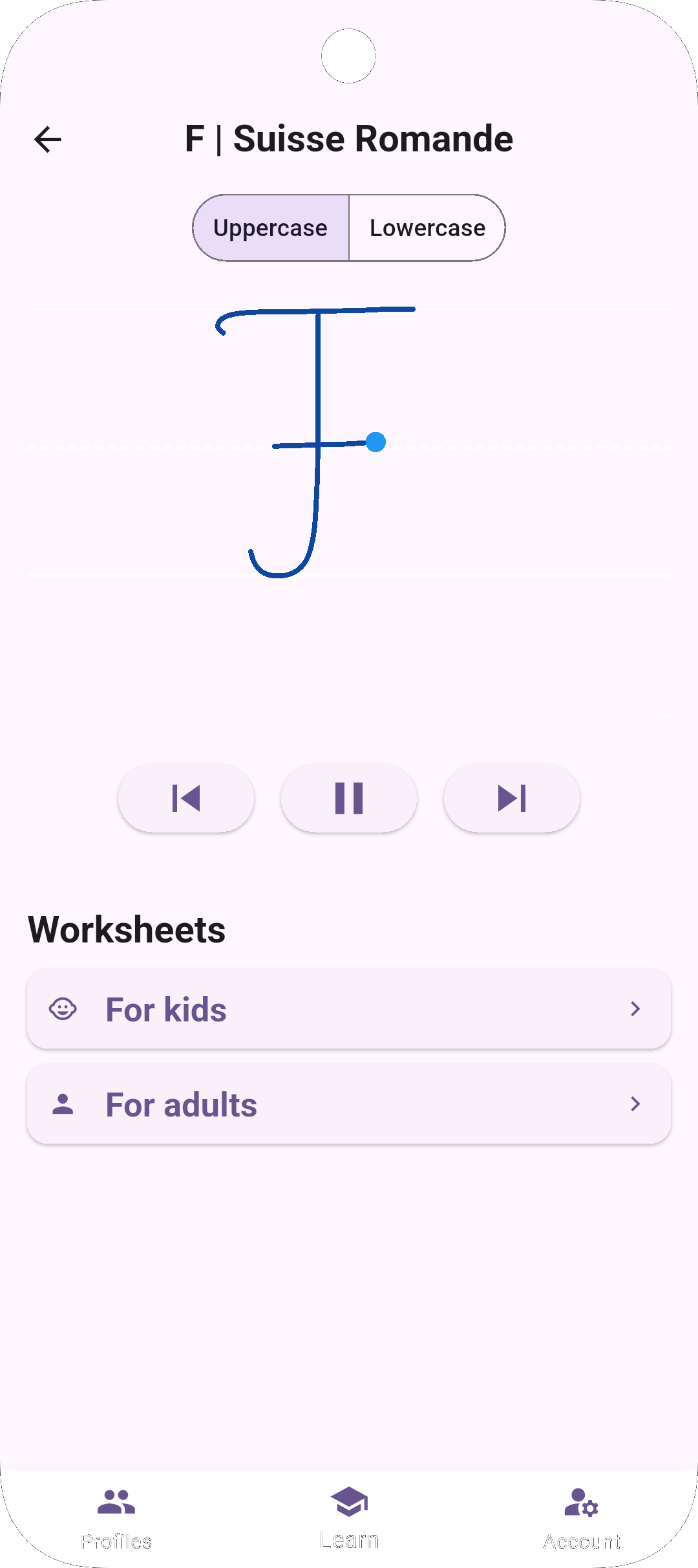 Writing guide screenshot